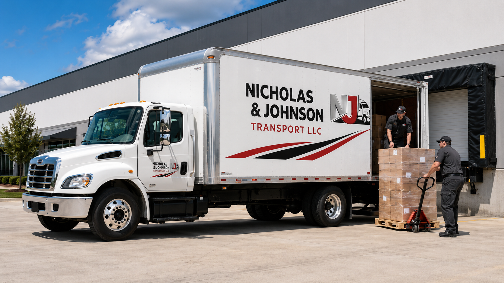 Loading freight at warehouse